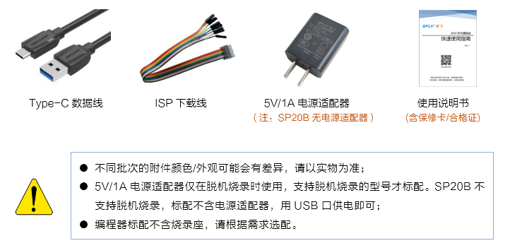碩飛SP20P編程器產品包裝清單